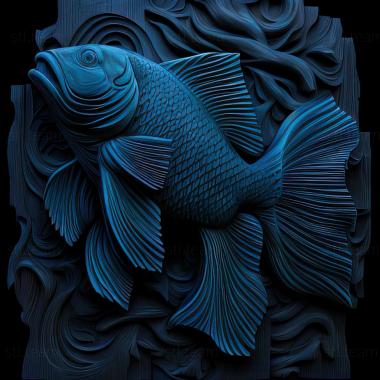 3D модель Акара голубая рыба (STL)